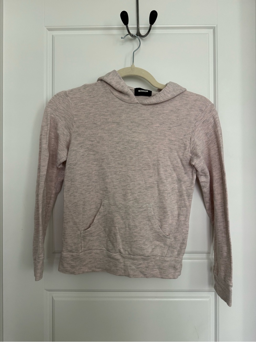 Monrow Pink Hoodie Sweater - Cozy Lightweight Women's Pullover Size 8